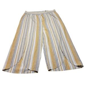 Avenue Plus 26/28 Pull On Pants Linen Blend NWT $60‎ Split Wide Leg Palazzo